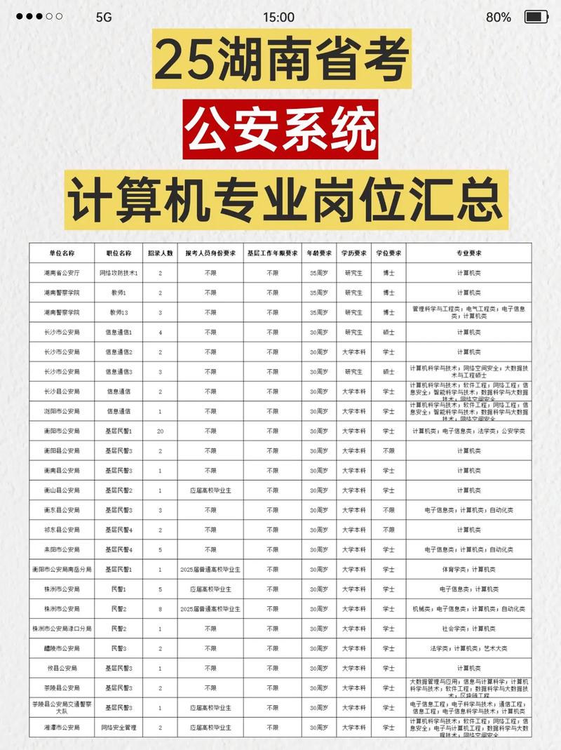 2025湖南省考公安系统计算机专业岗位汇总#省考 #湖南省考