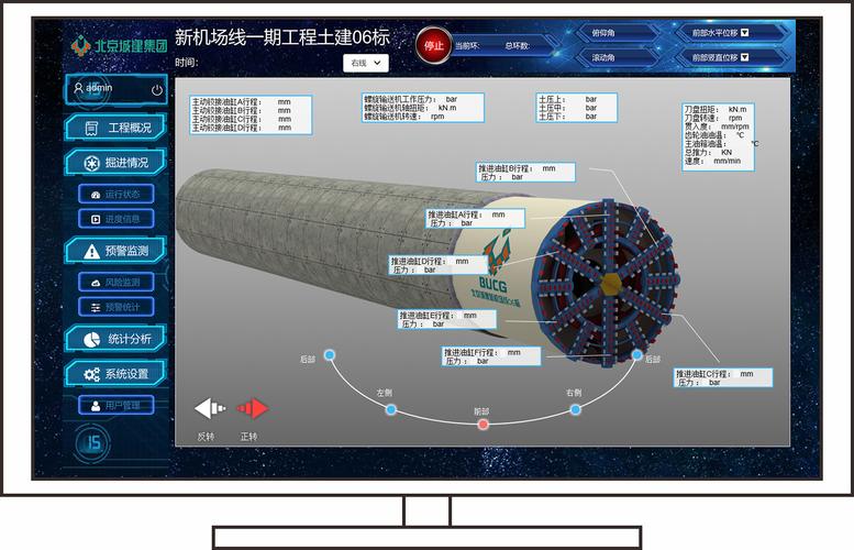 计算机的盾构机施工监测系统图形用户界面